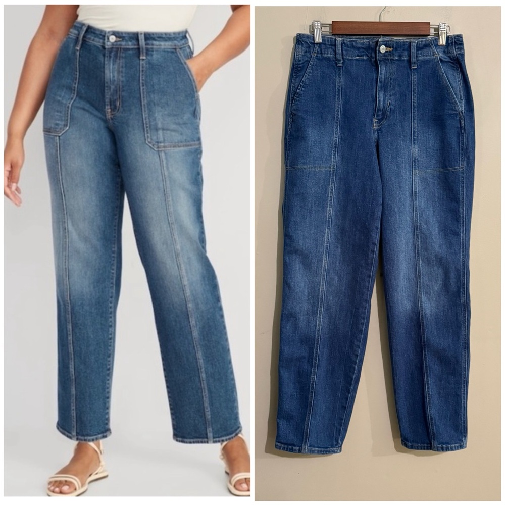 Old Navy High Waisted OG Loose Utility Jeans  Women's Size 12T